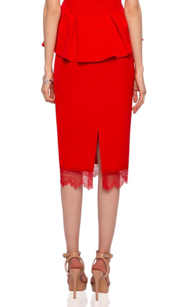 🛑 1/2 PRICE  Coral red Lace detail Skirt