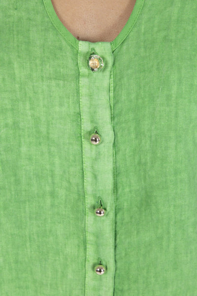 Green linen Top
