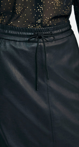 Holly Black Leather look skirt