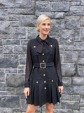 Black Boucle & Shiffon Dress