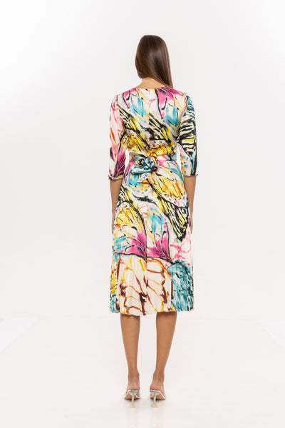 Print Sahara midi Dress v neck