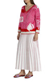 White Raspberry pleated skirt