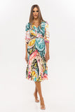 Print Sahara midi Dress v neck