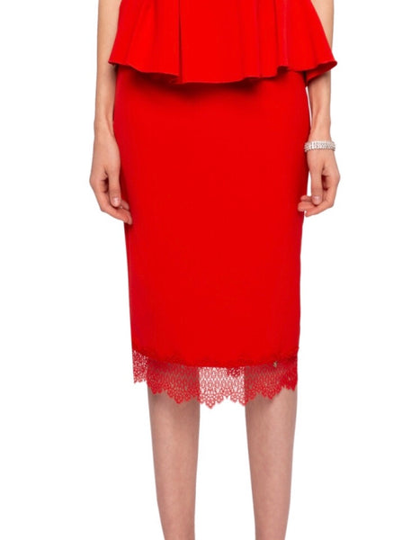 🛑 1/2 PRICE  Coral red Lace detail Skirt