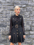 Black Boucle & Shiffon Dress