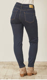 Slim Navy denim pants zip hem