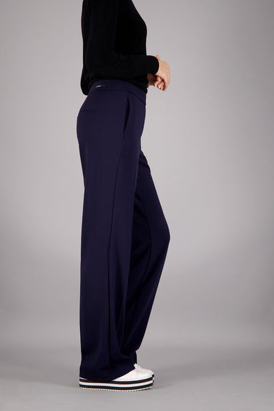 French navy wide leg pants