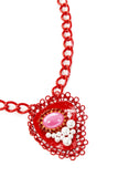 Red pink Heart necklace