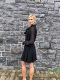 Black Boucle & Shiffon Dress
