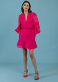 Blair hot pink short organza dress