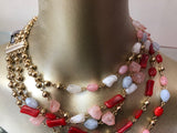 Red pink ice Necklace