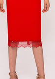 🛑 1/2 PRICE  Coral red Lace detail Skirt